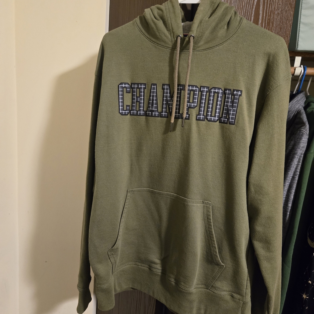 Champion Men's Green Hoodie Sweater